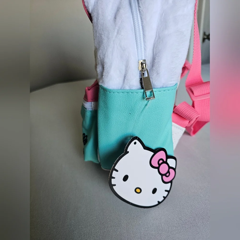 Sanrio Hello Kitty Kids Plush Backpack - White, Pink & Teal